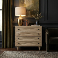 Diamond Chest, Washed Walnut - Dresser Side View | Bone & Brass