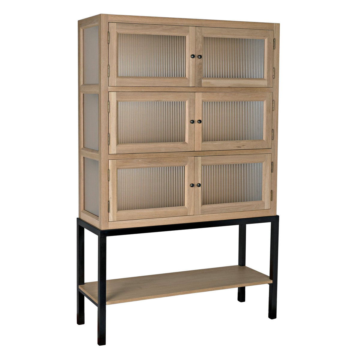 Darien Hutch White Oak with Industrial Steel