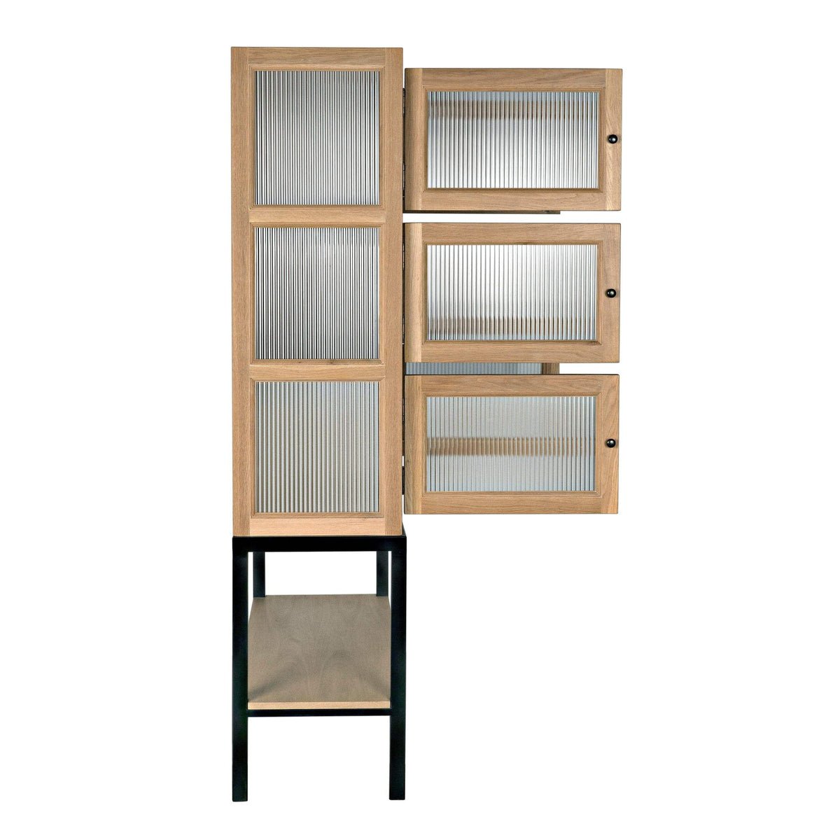 Darien Hutch White Oak with Industrial Steel