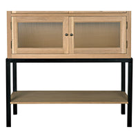 Darien Hutch White Oak with Industrial Steel