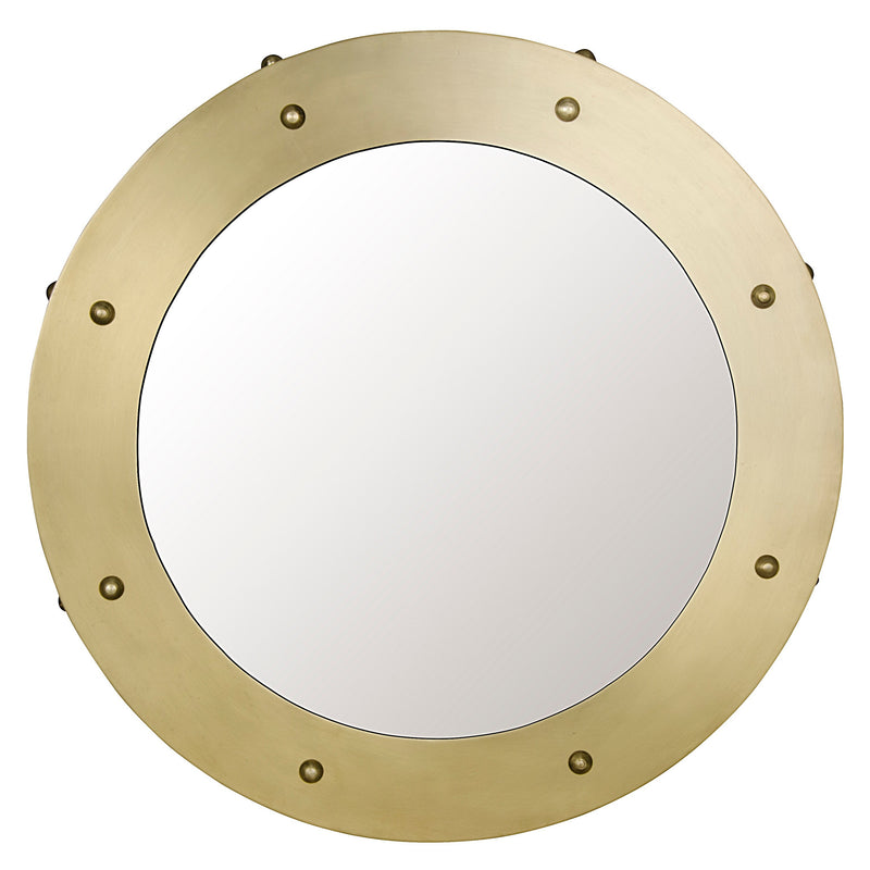 Clay Mirror Small Metal with Brass Finish