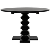 Zig-Zag Dining Table 48" Diameter Hand Rubbed Black