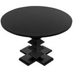 Zig-Zag Dining Table 48" Diameter Hand Rubbed Black
