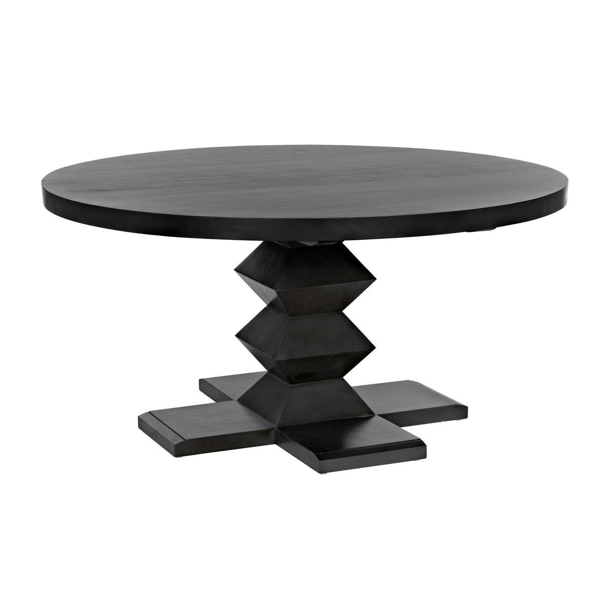 Zig-Zag Dining Table 60" Diameter Pale Black