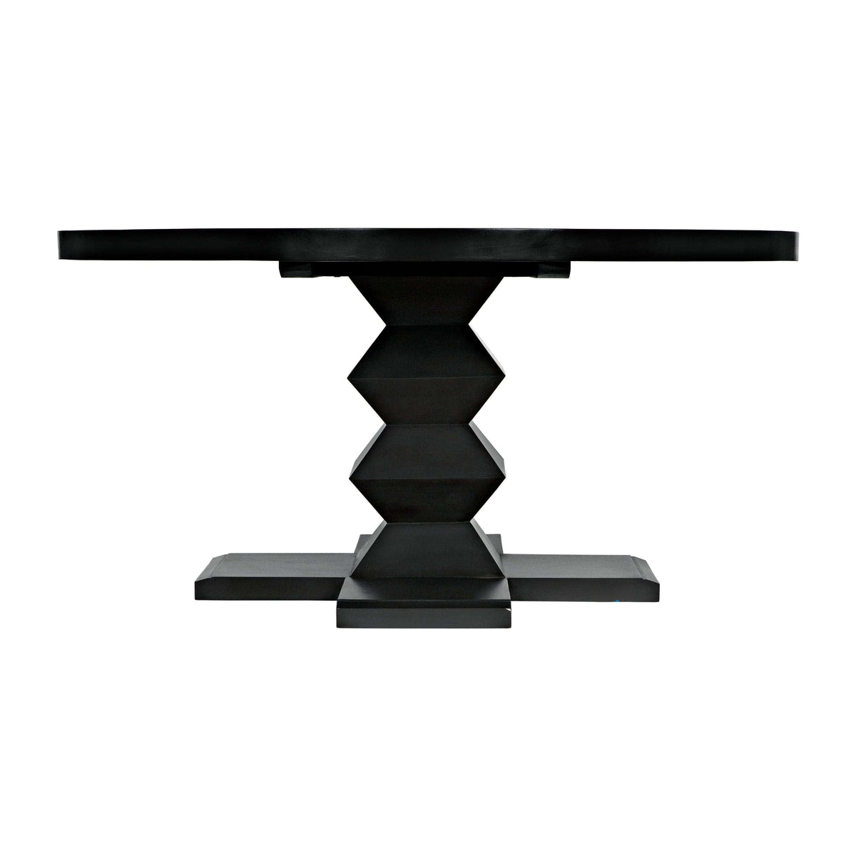 Zig-Zag Dining Table 60" Diameter Pale Black