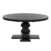 Zig-Zag Dining Table 60" Diameter Pale Black