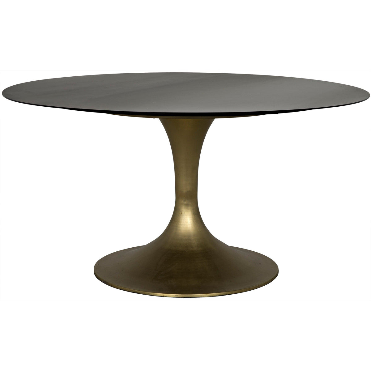 Herno Table Steel with Brass Finished Base