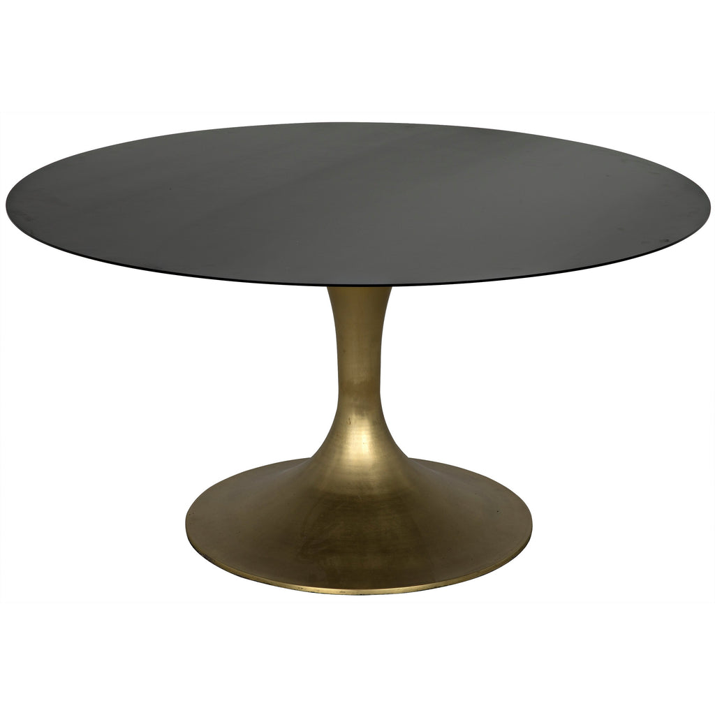Herno Table Steel with Brass Finished Base