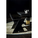 Ravenko Rectangle Black Mahogany & Brass Dining Table