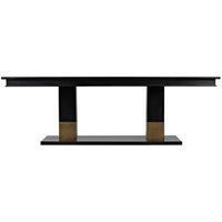 Ravenko Rectangle Black Mahogany & Brass Dining Table