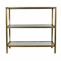 3 Tier Side Table Antique Brass and Antique Mirror