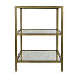 3 Tier Side Table Antique Brass and Antique Mirror