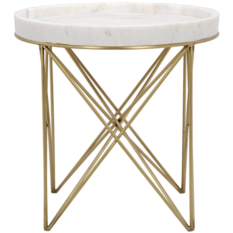 Prisma Marble & Brass Side Table