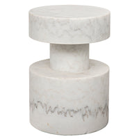 Mamud White Marble Side Table