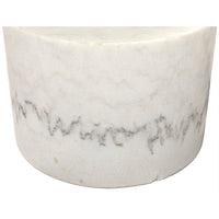 Mamud White Marble Side Table