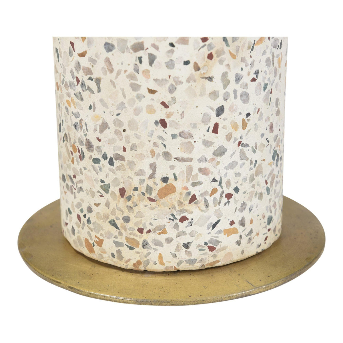 Gabriel Brass & Terrazzo Accent Table - Table Top View | Bone & Brass
