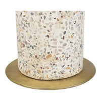 Gabriel Brass & Terrazzo Accent Table - Table Top View | Bone & Brass