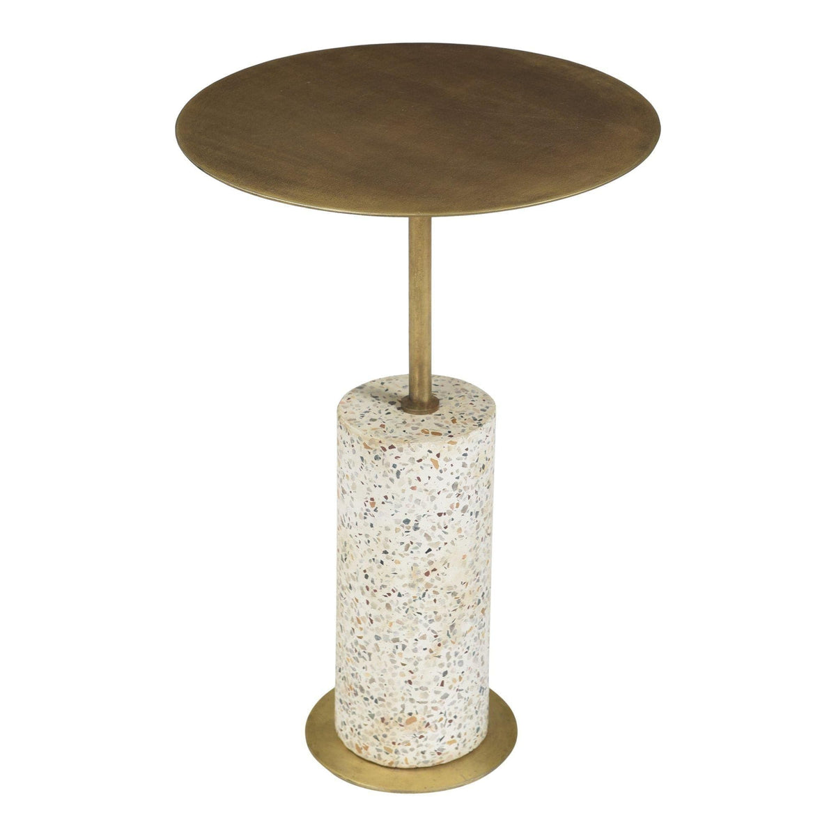 Gabriel Brass & Terrazzo Accent Table - Table Detail | Bone & Brass