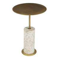 Gabriel Brass & Terrazzo Accent Table - Table Detail | Bone & Brass