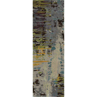 Galaxy Multi & Grey Contemporary Rug with vivid abstract patterns, hand-tufted wool and viscose.