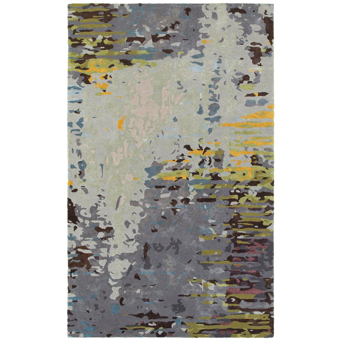 Galaxy Multi & Grey Contemporary Rug with abstract patterns in wool and viscose.