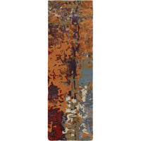 Galaxy Multi & Orange Contemporary Rug with abstract patterns, made of wool and viscose.
