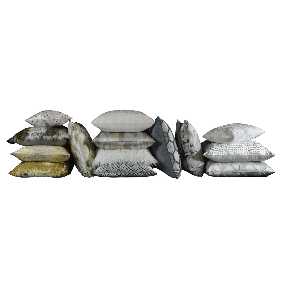 Gene Ivory Fur Throw Pillow - Pillow Side View | Bone & Brass