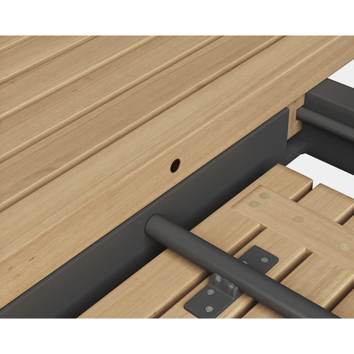 Geneve Natural Teak Extension Dining Table - Table Top View | Bone & Brass