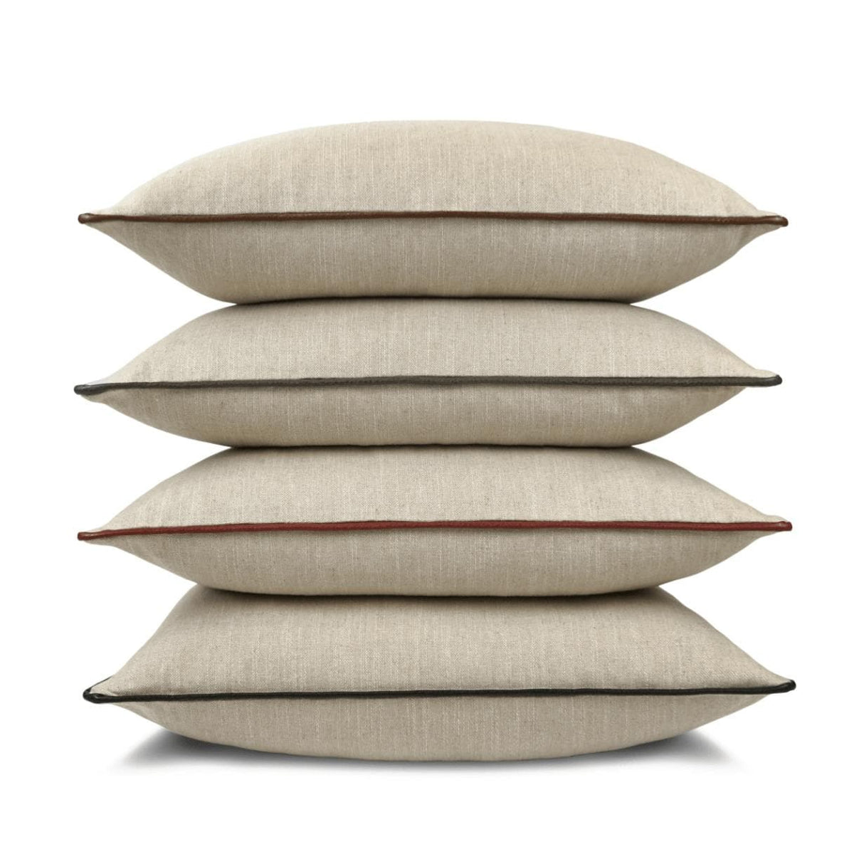 Ghent Taupe Throw Pillow, Black Trim - Pillow Detail | Bone & Brass