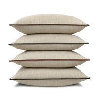 Ghent Taupe Throw Pillow, Brown Trim - Pillow Detail | Bone & Brass