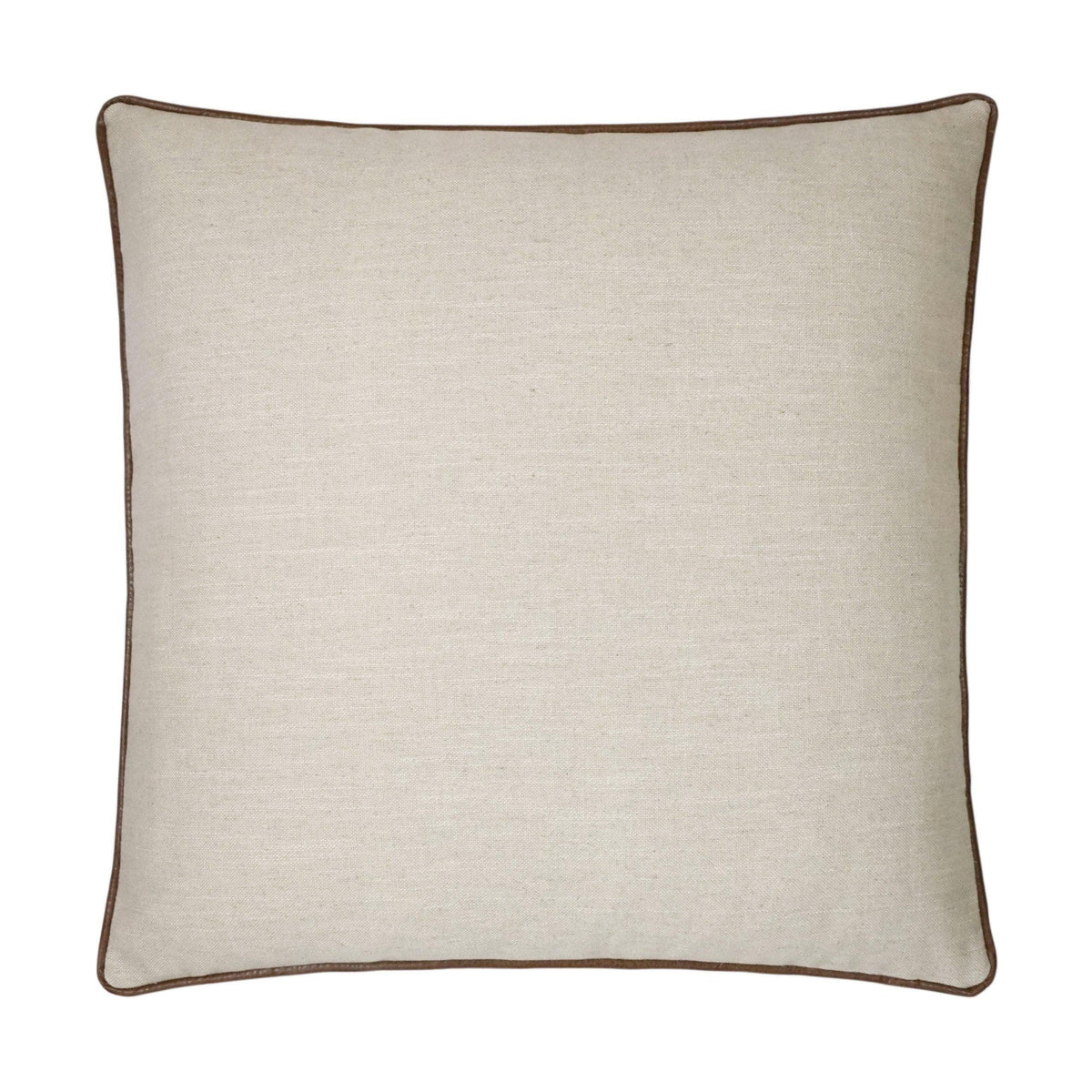 Ghent Taupe Throw Pillow, Brown Trim | Bone & Brass