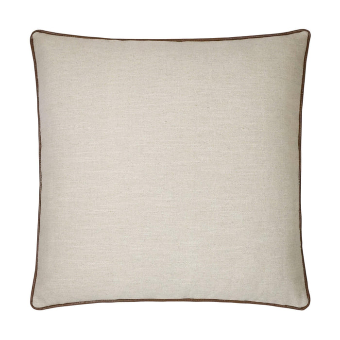 Ghent Taupe Throw Pillow, Brown Trim | Bone & Brass