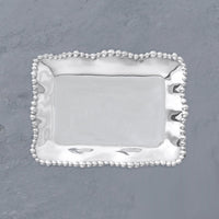 Giftables Organic Pearl Rectangular Tray - Tray Top View | Bone & Brass