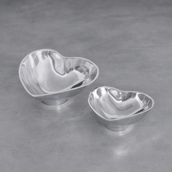 Giftables Silver Deep Heart Decorative Bowl - Bowl Detail | Bone & Brass