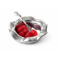 Giftables Silver Vento Serving Bowl w/ Spoon | Bone & Brass