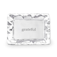 Giftables Vento Rectangular Engraved Tray ("grateful") | Bone & Brass
