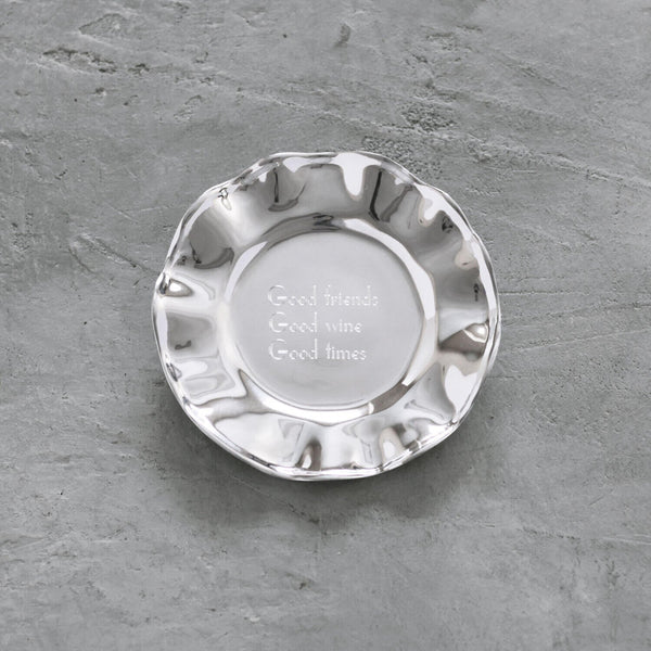 Giftables Vento Wine Plate "Good friends, Good wine, Good times" - Plate Detail | Bone & Brass