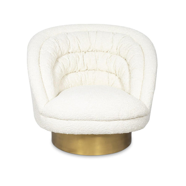 Gigi Ivory Boucle Chair - Chair Side View | Bone & Brass