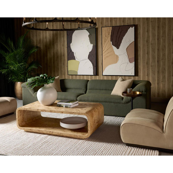 Gladys Copenhagen Olive Sofa - Sofa Side View | Bone & Brass