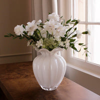 Glass Vento Large Vase Cream - Vase Side View | Bone & Brass