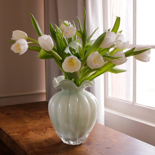 Glass Vento Large Vase Pistachio - Vase Detail | Bone & Brass