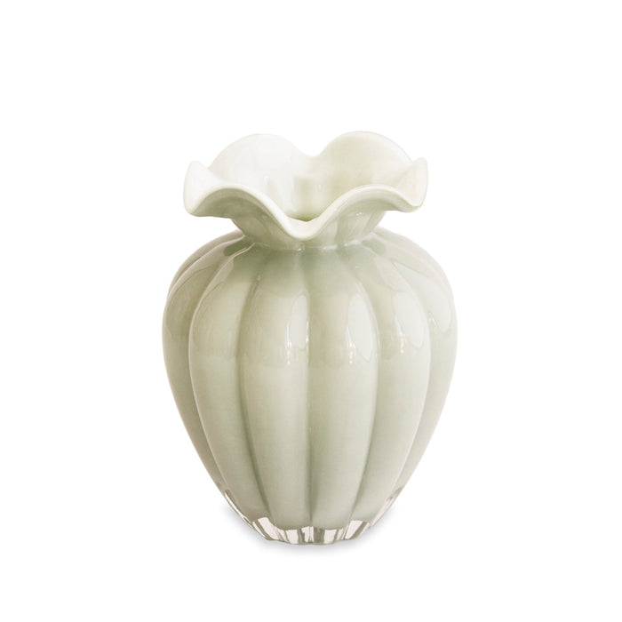 Glass Vento Large Vase Pistachio | Bone & Brass