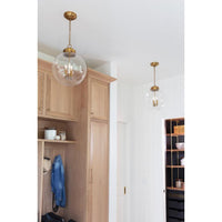 Globe Natural Brass Pendant - Pendant Installed | Bone & Brass