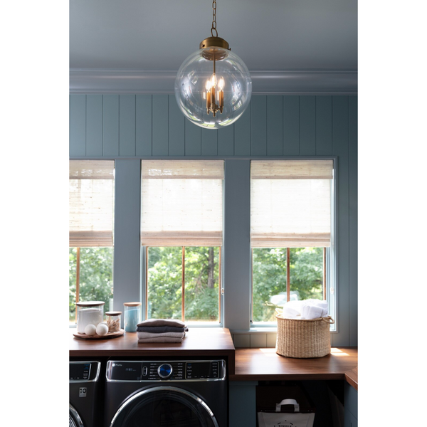 Globe Natural Brass Pendant