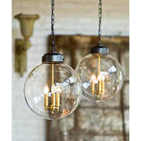 Globe Oil Rubbed Bronze Pendant - Pendant Installed | Bone & Brass