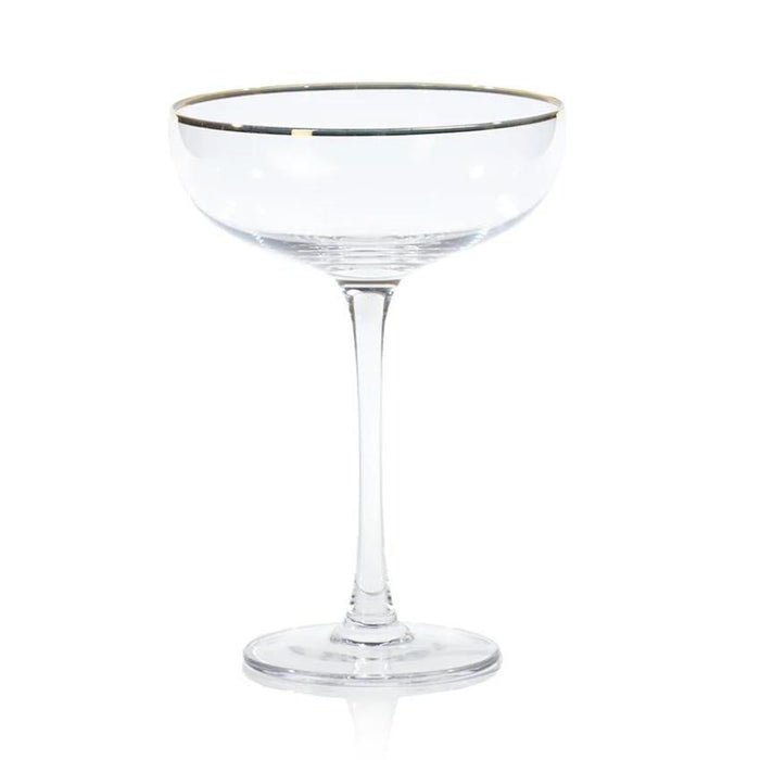 Gold Rim Bowl Martini Glasses, Set of 4 | Bone & Brass
