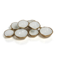 Gold & White Cluster 8 Round Serving Bowls | Bone & Brass