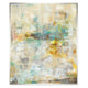 Abstract giclee painting "Good Intentions III" with layered textures in cream, teal, gold, and gray.