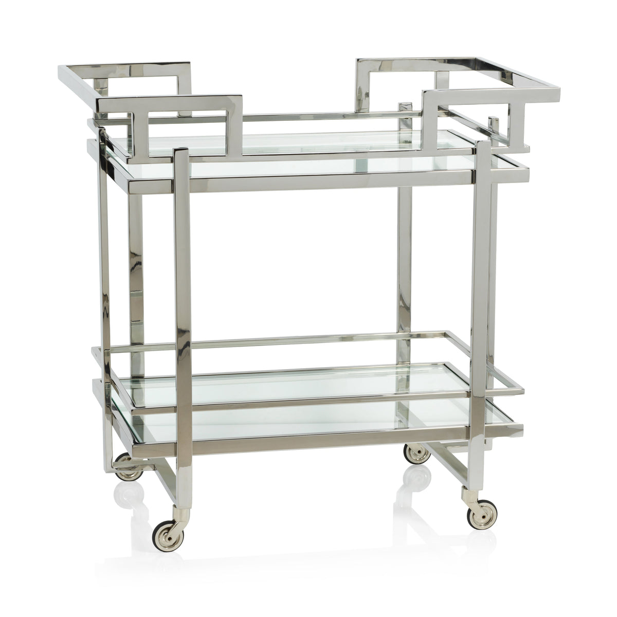 Grafton Polished Stainless Steel Bar Cart | Bone & Brass