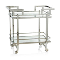 Grafton Polished Stainless Steel Bar Cart | Bone & Brass